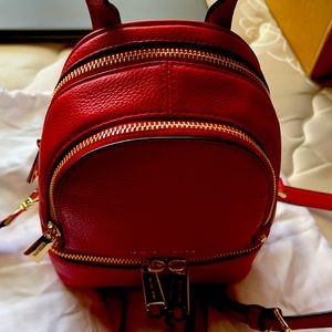 NEW Michael Kors XS Rhea bright red msgr backpack